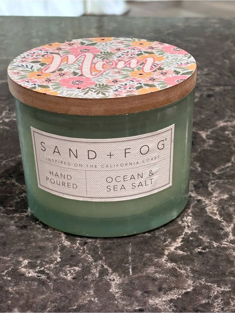 ❗️Sand + Fog Ocean & Sea Salt Scented Candle - Mom Floral Lid Mother’s Day!